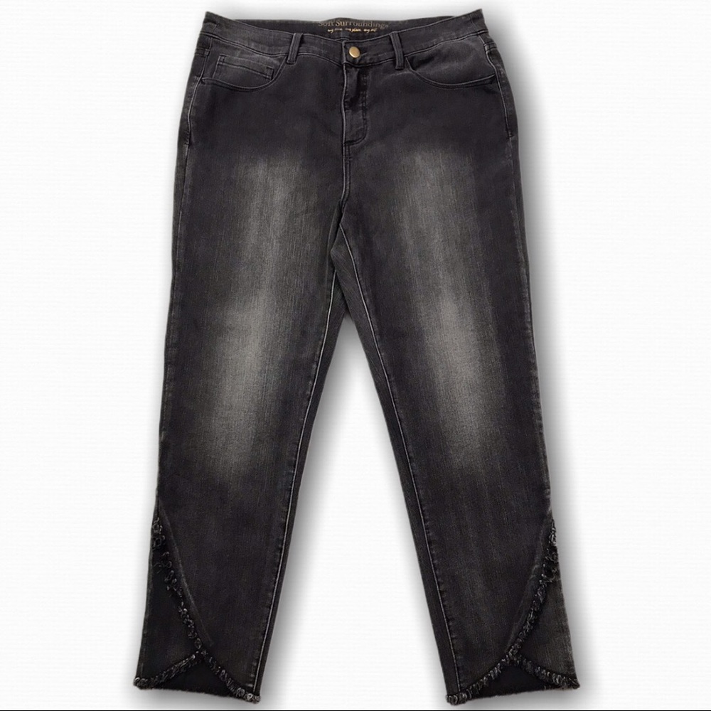 Soft Surroundings Raw Hem Ankle Stretch Jeans